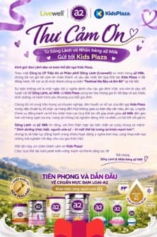 Thư cảm ơn của nhãn hàng a2 Milk gửi Ban Tổ chức Festival KidsPlaza