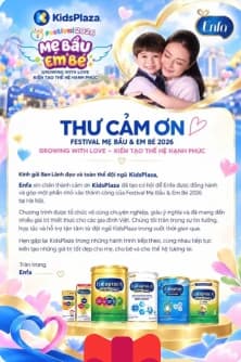 Thư cảm ơn của nhãn hàng Enfa gửi Ban Tổ chức Festival KidsPlaza
