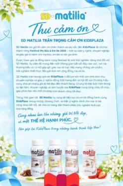 Thư cảm ơn của nhãn hàng SD Matilia gửi Ban Tổ chức Festival KidsPlaza